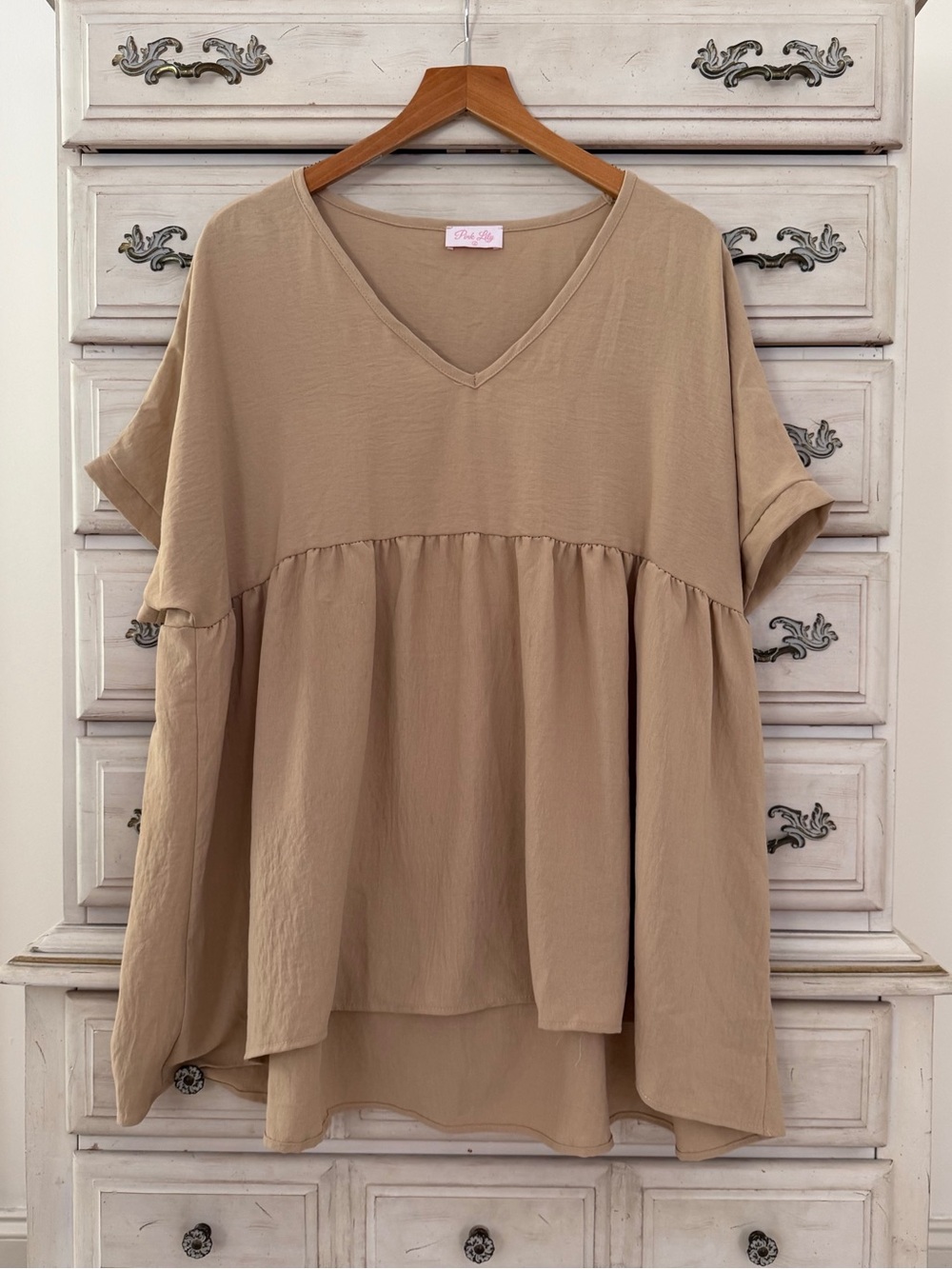 Beige Babydoll Top - Picture 2 of 5